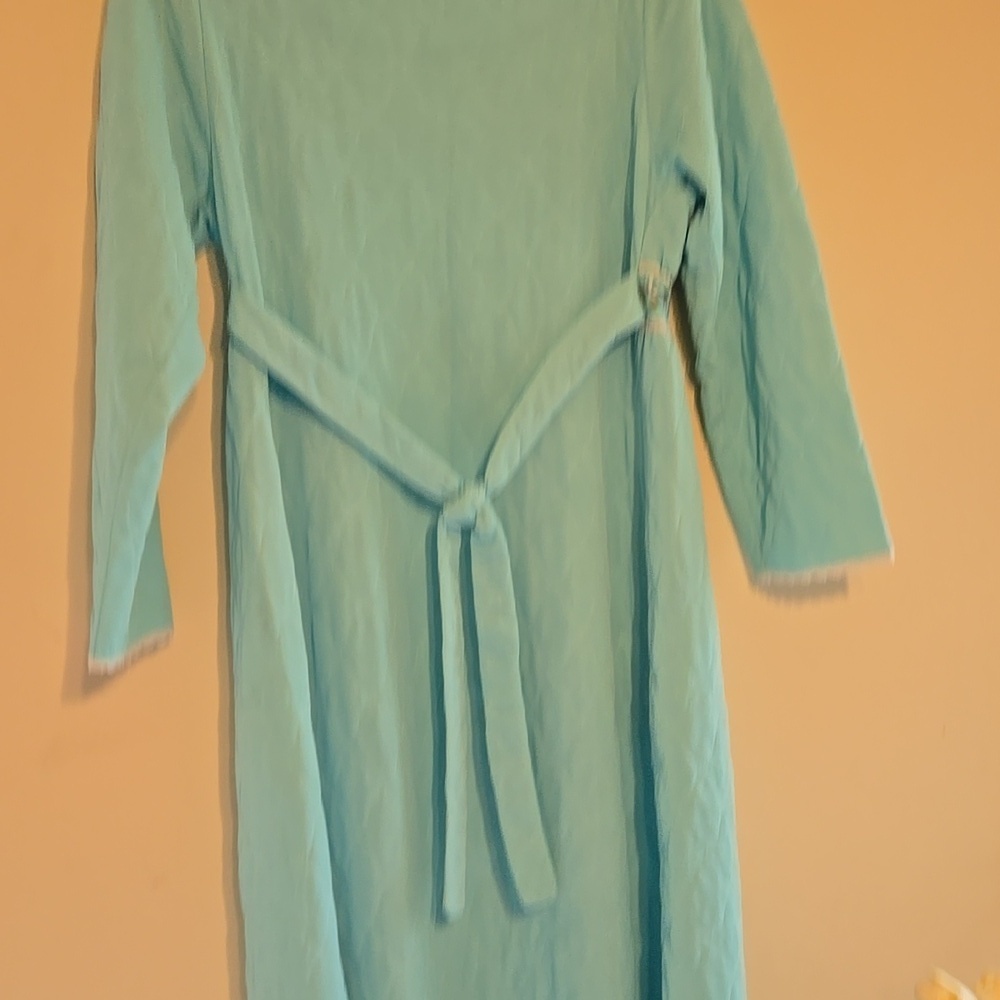 Elegant Blue Women's Robe. Handmade. True 70's! - Picture 4 of 5
